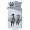 Good Morning Dekbedovertrek "Snowhorses" - Grijs - (140x220 Cm) -Knusse Nacht 1000094431