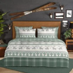 Good Morning Dekbedovertrek "Bjirk" - Groen - (240x220 Cm) -Knusse Nacht 1000094440 0102