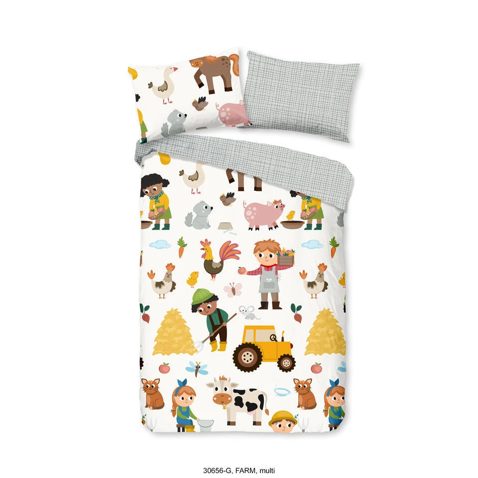 Good Morning Dekbedovertrek "Farm" - Multi - (120x150 Cm) 3 Good Morning Dekbedovertrek "Farm" - Multi - (120x150 Cm)