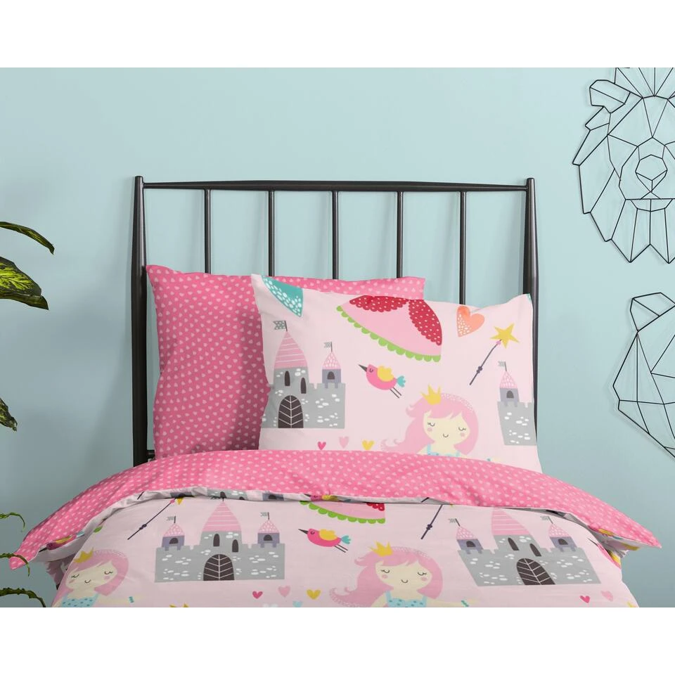 Good Morning Dekbedovertrek "Royalty" - Roze - (120x150 Cm) 4 Good Morning Dekbedovertrek "Royalty" - Roze - (120x150 Cm) - Afbeelding 2