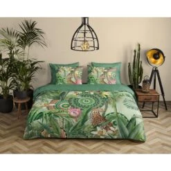 HIP Dekbedovertrek "Abhita" - Groen - (200x220 Cm) 7 HIP Dekbedovertrek "Abhita" - Groen - (200x220 Cm) -Knusse Nacht 1000096051 0101