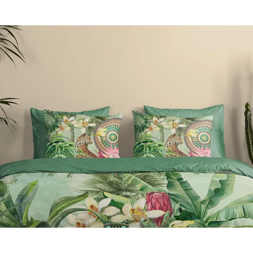 HIP Dekbedovertrek "Abhita" - Groen - (200x220 Cm) 5 HIP Dekbedovertrek "Abhita" - Groen - (200x220 Cm) - Afbeelding 3