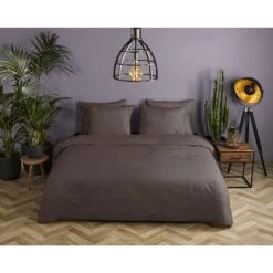 HIP Dekbedovertrek "" - Bruin - (140x220 Cm) -Knusse Nacht 1000096052 0101