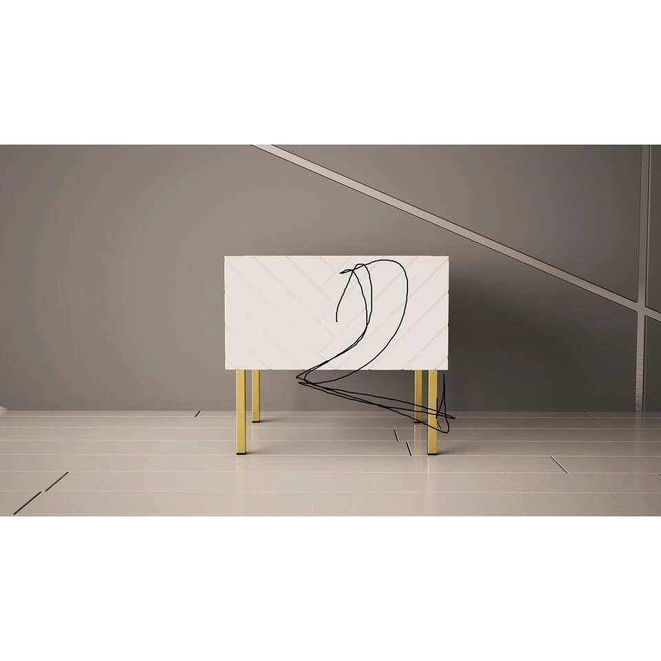 Nachtkastje Gala 45x50x37 Wit 6 Nachtkastje Gala 45x50x37 Wit - Afbeelding 4