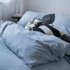 Dindi Home - Dekbedovertrek Plain Beauty - 260x220 Cm - Blauw -Knusse Nacht 1000098633 0102