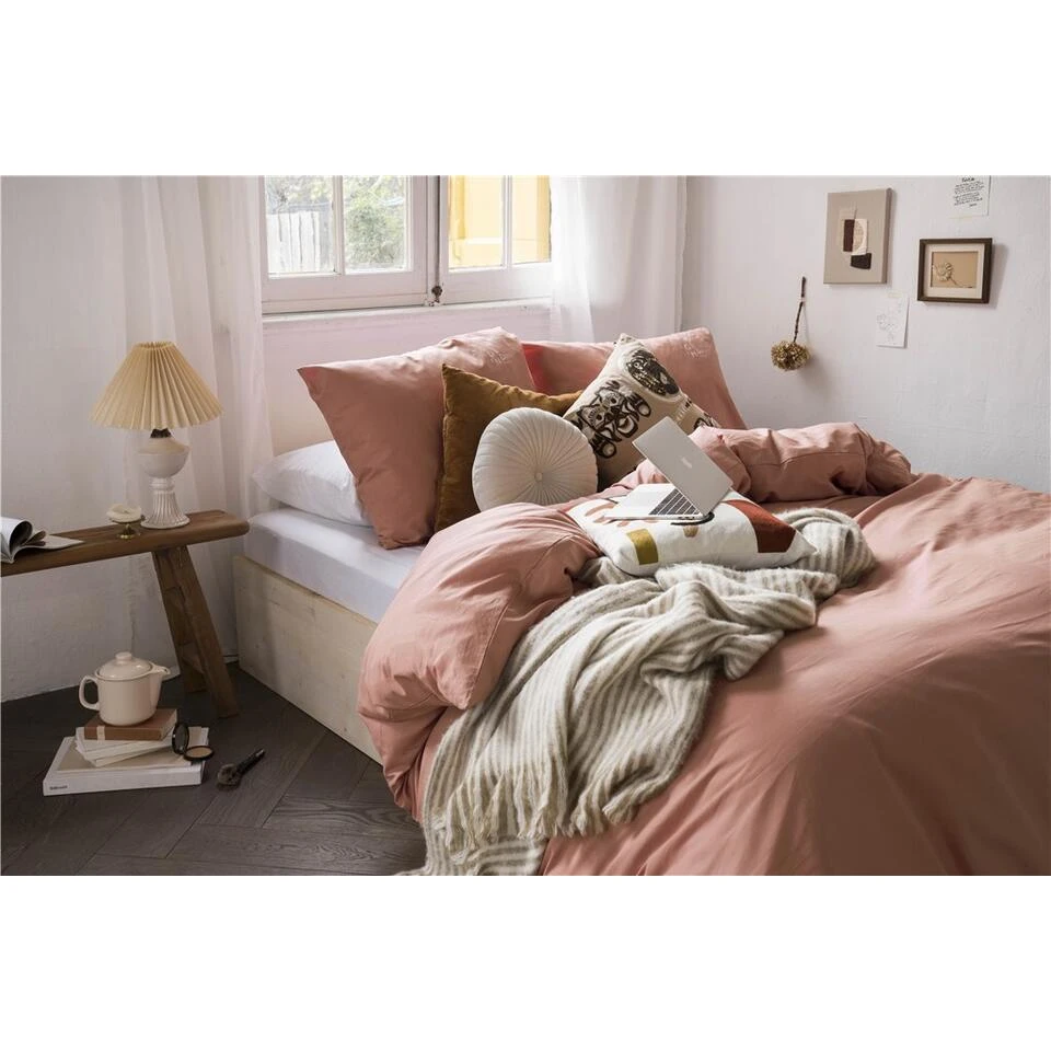 Dindi Home - Dekbedovertrek Plain Beauty - 260x220 Cm - Terra 6 Dindi Home - Dekbedovertrek Plain Beauty - 260x220 Cm - Terra - Afbeelding 4