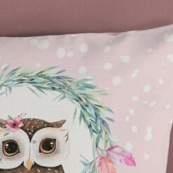 Good Morning Dekbedovertrek "Owli" - Roze - (140x220 Cm) -Knusse Nacht 1000099003 0103