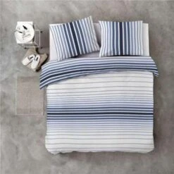 Byrklund Dekbedovertrek Beach Feel With Stripes - 240x220 Cm - Blauw -Knusse Nacht 1124882514 0102