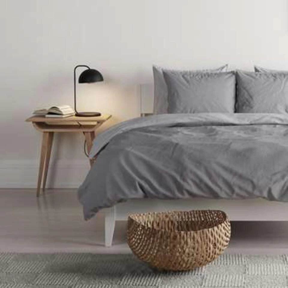 Mistral Home Dekbedovertrek 100% Gewassen Katoen Grijs 240x220 Cm 4 Mistral Home Dekbedovertrek 100% Gewassen Katoen Grijs 240x220 Cm - Afbeelding 2