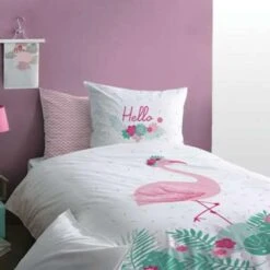 Matt & Rose Flamingo - Kinderdekbedovertrek-140x200cm -Knusse Nacht 1163117920 0101