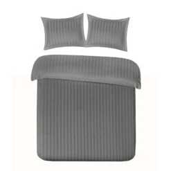 Papillon Dekbedovertrek Satijn Streep - 240x200/220 Cm - Grijs