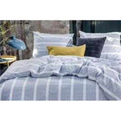 Walra - Dekbedovertrek Stripe Along - 240x220 Cm - Blauw -Knusse Nacht 1174274377 0102