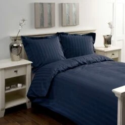 Papillon Dekbedovertrek Satijn Streep - 200x200/220 Cm - Blauw -Knusse Nacht 1188944406 0101