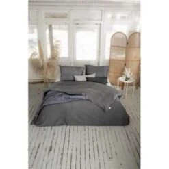 Walra - Dekbedovertrek Vintage Satin - 200x220 Cm - Antraciet 9 Walra - Dekbedovertrek Vintage Satin - 200x220 Cm - Antraciet -Knusse Nacht 1217431027 0103