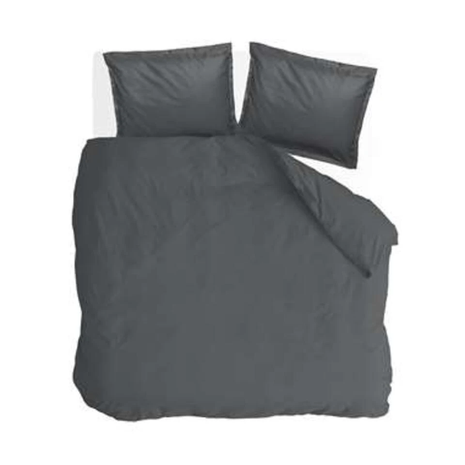 Walra - Dekbedovertrek Vintage Satin - 200x220 Cm - Antraciet 3 Walra - Dekbedovertrek Vintage Satin - 200x220 Cm - Antraciet