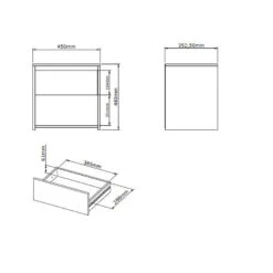 Nachtkastje Lyon - 1 Lade - Zwart -Knusse Nacht 12501291 9000