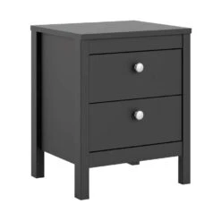 Nachtkastje Madeira - 2 Lades - Zwart -Knusse Nacht 12501541 0300