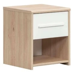 Nachtkastje Oslo - 1 Lade - Eikenkleur/wit -Knusse Nacht 12503010 0300