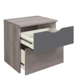 Nachtkastje Tempo - 2 Lades - Grijs Eikenkleur/antraciet -Knusse Nacht 12503110 1001