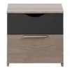 Nachtkastje Tempo - 2 Lades - Grijs Eikenkleur/antraciet -Knusse Nacht 12503110