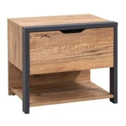 Nachtkastje Harvey - Donker Eiken-/antracietkleur - 46x54x40 Cm -Knusse Nacht 12503490 0300