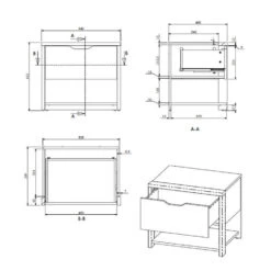 Nachtkastje Harvey - Donker Eiken-/antracietkleur - 46x54x40 Cm -Knusse Nacht 12503490 9000