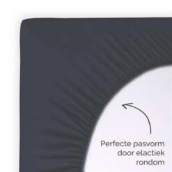 Byrklund - Hoeslaken Katoen - 180x220 Cm - Antraciet -Knusse Nacht 1250692032 0103