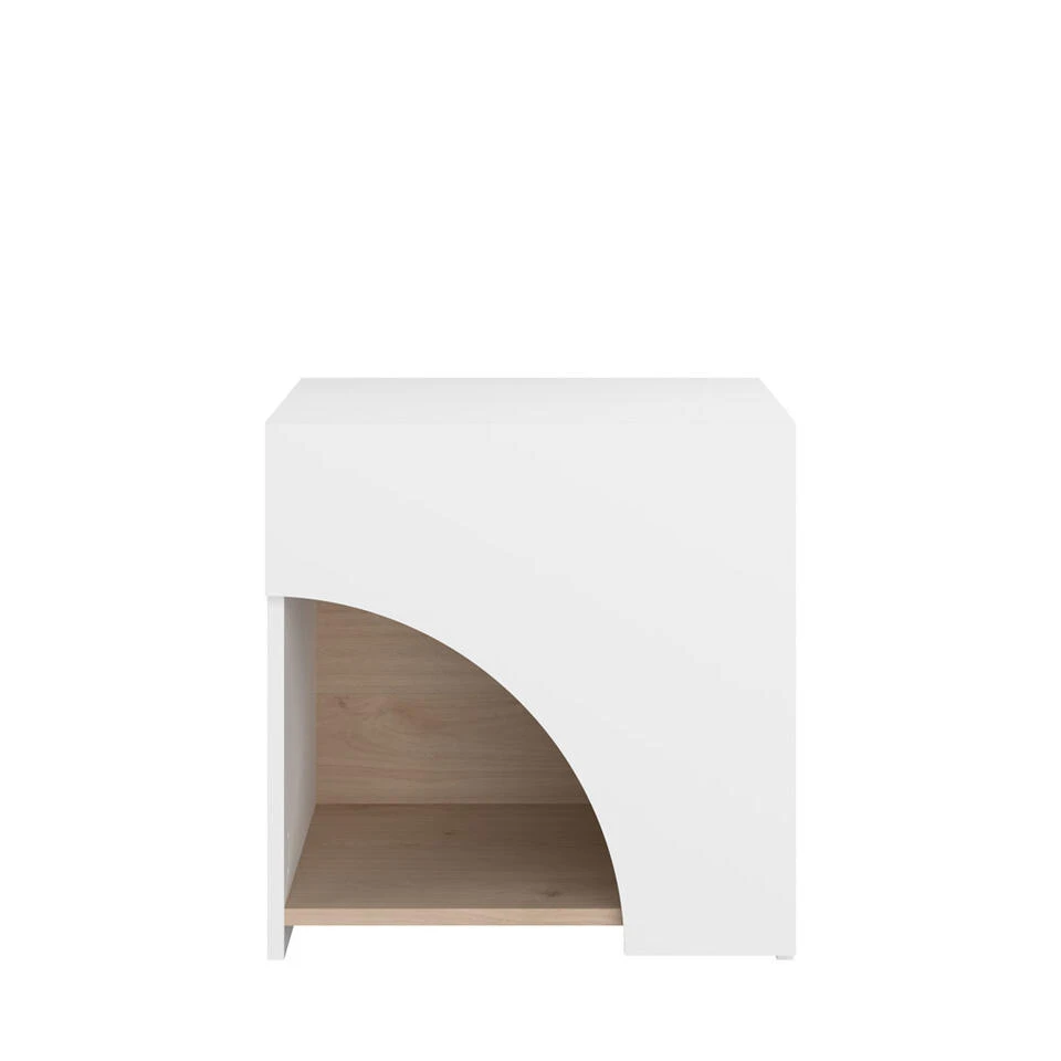 Nachtkastje Milou - Wit/eiken 3 Nachtkastje Milou - Wit/eiken