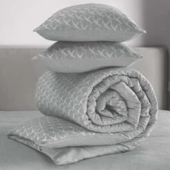 De Witte Lietaer Dekbedovertrek Birds Grey - Hotelmaat - 260 X 240 Cm - Flanel -Knusse Nacht 1280410534 0101