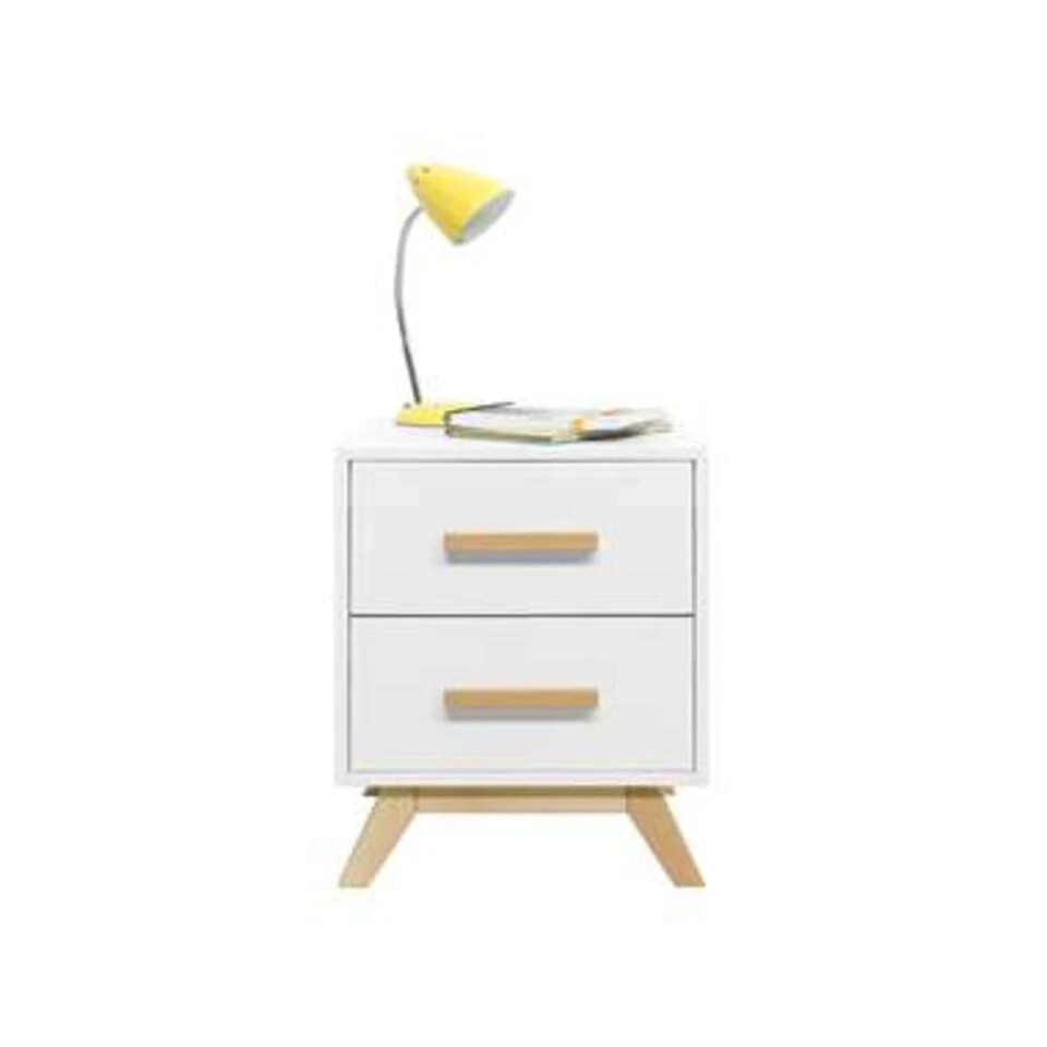 Bopita Fenna Nachtkastje - Wit/Naturel 4 Bopita Fenna Nachtkastje - Wit/Naturel - Afbeelding 2