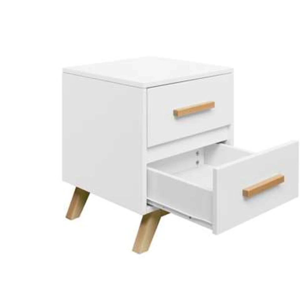 Bopita Fenna Nachtkastje - Wit/Naturel 6 Bopita Fenna Nachtkastje - Wit/Naturel - Afbeelding 4