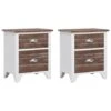 VidaXL Nachtkastjes 2 St Met 2 Lades Bruin En Wit -Knusse Nacht 1307404496
