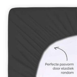 Byrklund - Hoeslaken Jersey - 160x200 Cm - Antraciet -Knusse Nacht 1309724885 0103