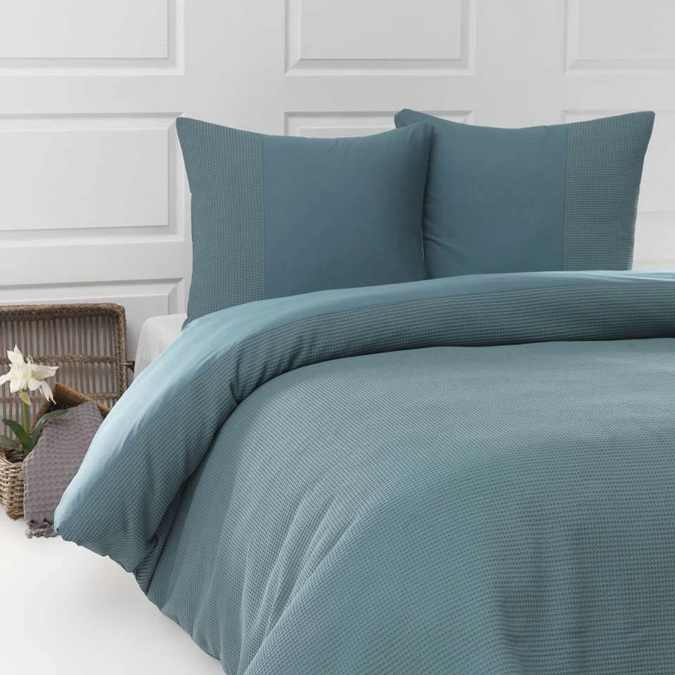 Papillon Deluxe+ Mendoza Dekbedovertrek - 140x200/220 Cm - Blauw 4 Papillon Deluxe+ Mendoza Dekbedovertrek - 140x200/220 Cm - Blauw - Afbeelding 2