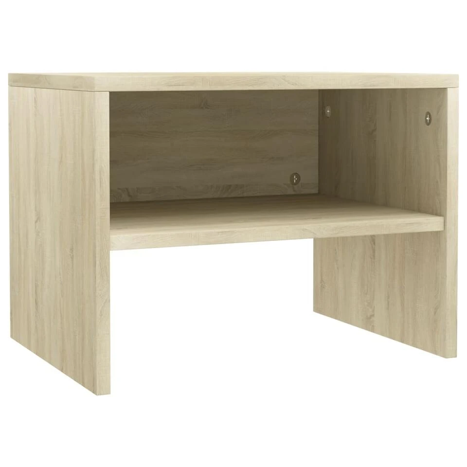 VidaXL Nachtkastje 40x30x30 Cm Bewerkt Hout Sonoma Eikenkleurig 3 VidaXL Nachtkastje 40x30x30 Cm Bewerkt Hout Sonoma Eikenkleurig