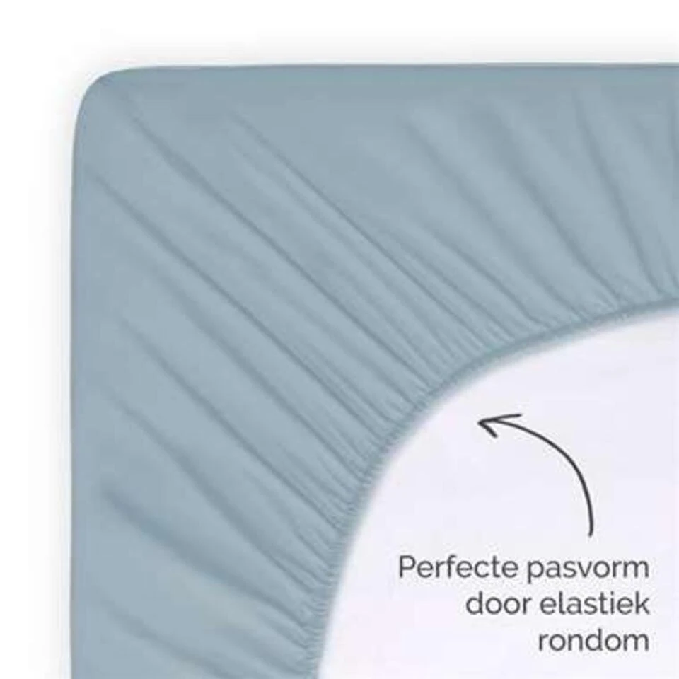 Byrklund - Hoeslaken Jersey - 160x200 Cm - Blauw 6 Byrklund - Hoeslaken Jersey - 160x200 Cm - Blauw - Afbeelding 4