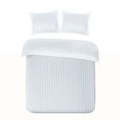 Papillon Dekbedovertrek Satijn Streep - 140x200/220 Cm - Wit -Knusse Nacht 1362502616 0101