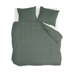 Walra - Dekbedovertrek Vintage Cotton - 200x220 Cm - Donker Groen