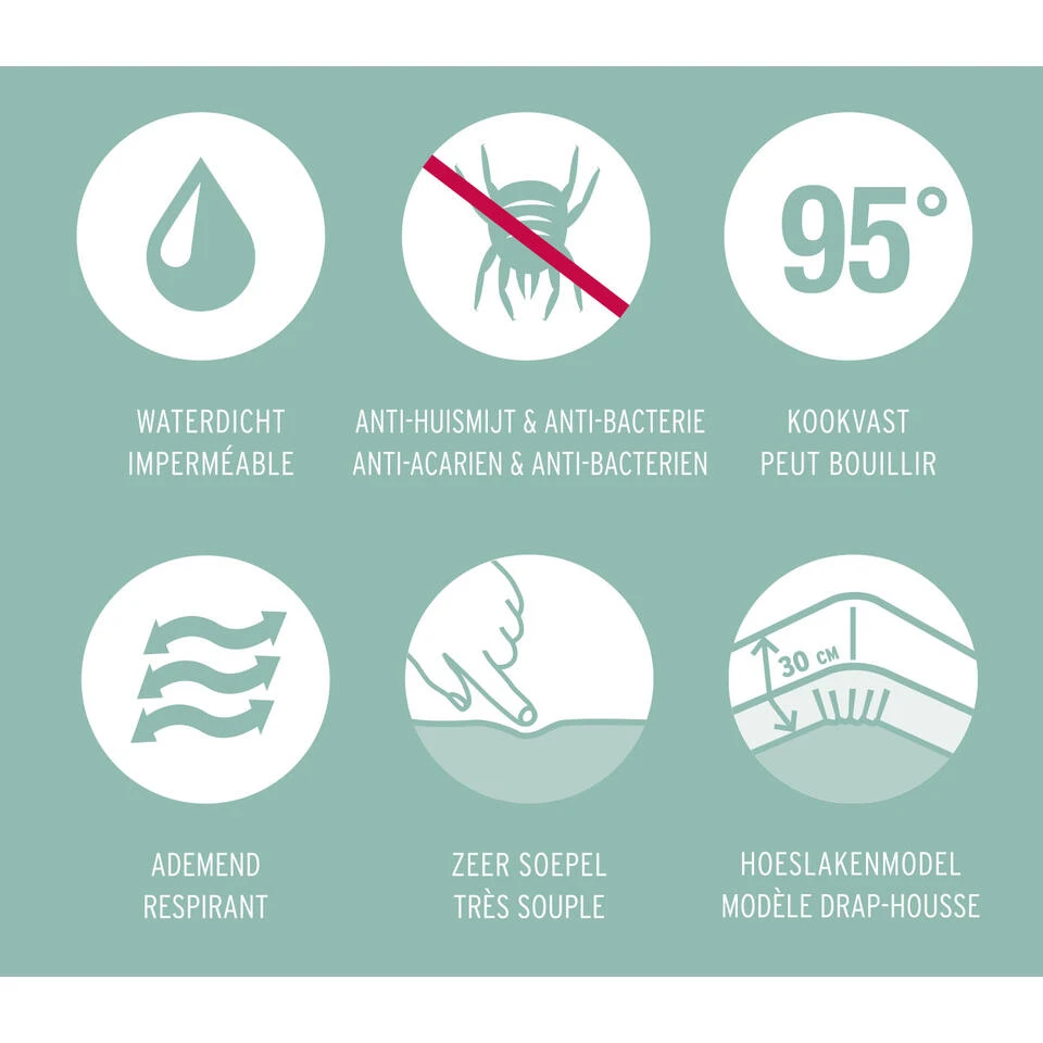 Mistral Home Matrasbeschermer Waterdicht -100% Katoen - 180x200x30 Cm 5 Mistral Home Matrasbeschermer Waterdicht -100% Katoen - 180x200x30 Cm - Afbeelding 3