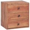 VidaXL Nachtkastje Met 3 Lades 35x25x35 Cm Massief Gerecycled Hout -Knusse Nacht 1535680766