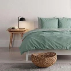 Mistral Home Dekbedovertrek 100% Gewassen Katoen Groen 260x240 Cm -Knusse Nacht 1543393609 0101