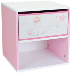 Unicorn Nachtkastje - 36 X 33 X 30 Cm - MDF -Knusse Nacht 1549483715 0101