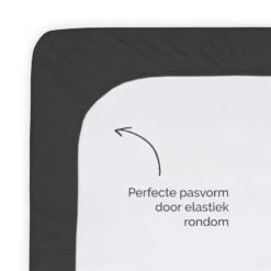 Byrklund - Hoeslaken Katoen - 90x220 Cm - Antraciet -Knusse Nacht 1579085779 0103