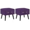 VidaXL Nachtkastjes 2 St 40x35x40 Cm Fluweel Donkerpaars -Knusse Nacht 1588664627