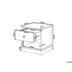 Beliani Bijzettafel GILBERT - Wit Mdf, Vezelplaat -Knusse Nacht 1593477485 0104