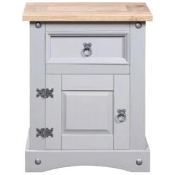 VIDAXL Nachtkastje - 53x39x67 Cm - Grenenhout - Grijs 7 VIDAXL Nachtkastje - 53x39x67 Cm - Grenenhout - Grijs -Knusse Nacht 1643542387 0101