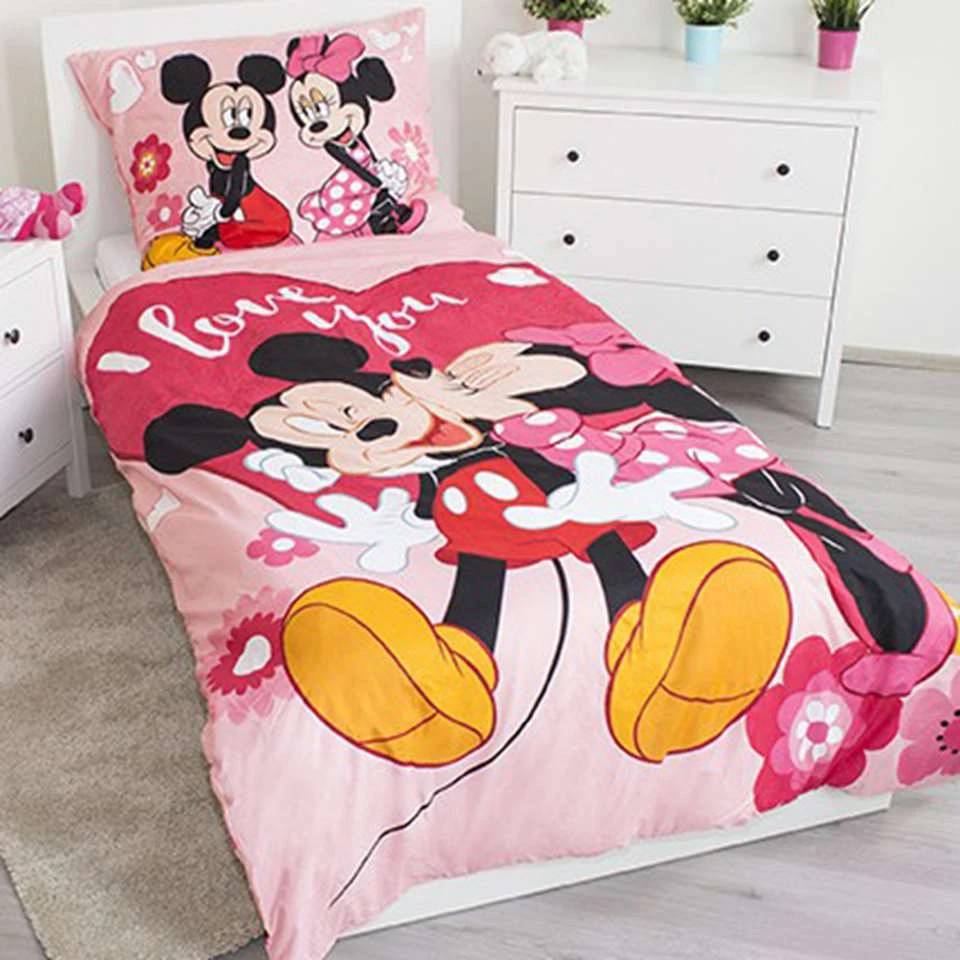 Disney Minnie Mouse I Love You - Dekbedovertrek-140x200cm 4 Disney Minnie Mouse I Love You - Dekbedovertrek-140x200cm - Afbeelding 2