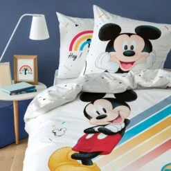Disney Mickey Mouse Colourful - Dekbedovertrek-140x200cm -Knusse Nacht 1687826793 0101