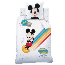 Disney Mickey Mouse Colourful - Dekbedovertrek-140x200cm -Knusse Nacht 1687826793 0102