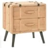 VidaXL Nachtkastje 50x35x57 Cm Massief Vurenhout -Knusse Nacht 1692500996